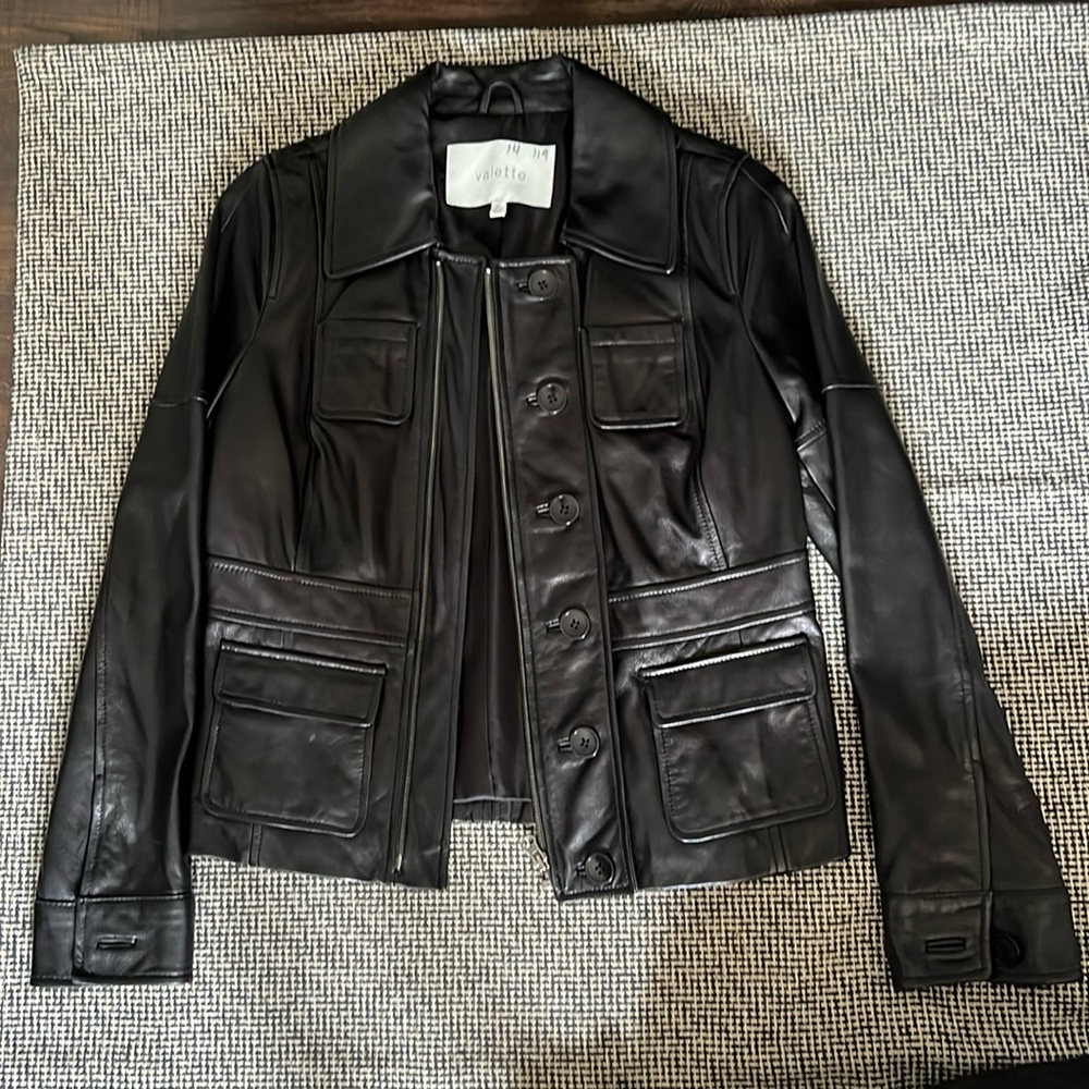 Valette Women’s Black Leather Jacket Size M